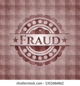 Fraud red polygonal badge. Seamless.