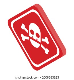 Fraud Schädel Symbol Symbol. Isometrisch zum Betrug Skull-Zeichen Vektorsymbol für Webdesign einzeln auf weißem Hintergrund