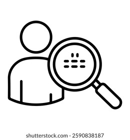 Fraud Suspect Under Magnifying Glass Icon for Investigation, Security, and Financial Fraud Detection