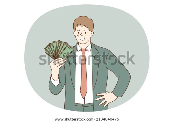 Fraud Taking Bribes Concept Smiling Cheerful Stock Vector (Royalty Free ...