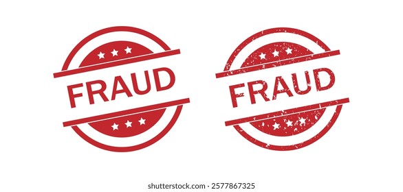 fraud taxed rubber seal stamp. Red rounded scratched watermark
stamp with text fraud.