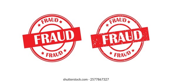 fraud taxed rubber seal stamp. Red rounded scratched watermark
stamp with text fraud.