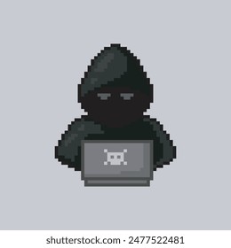 Fraud and theft on the web, pixel art