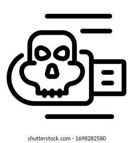 Fraud usb virus icon. Outline fraud usb virus vector icon for web design isolated on white background