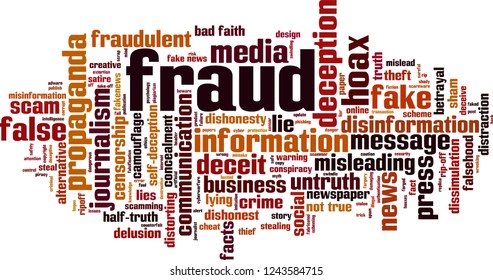 Fraud word cloud concept. Vector illustration