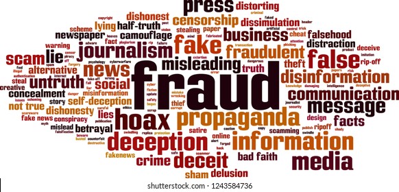 Fraud word cloud concept. Vector illustration