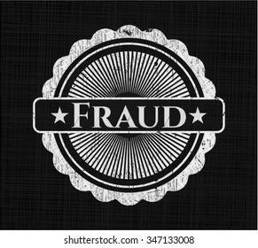 Fraud written on a blackboard