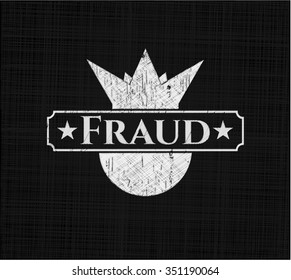 Fraud written on a blackboard