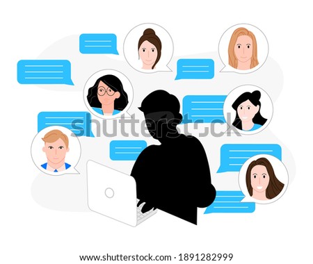 the fraudster is in correspondence vector illustration cartoon flat design modern style 