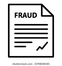 Fraudulent Document Icon Representing Financial Scams, Identity Theft, and Business Compliance Risks