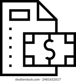 icono fraudulento. Diseño de estilo lineal delgado aislado sobre fondo blanco