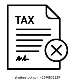 Fraudulent Tax Return Icon Indicating Financial Crimes, Tax Evasion, and Accounting Fraud Investigation