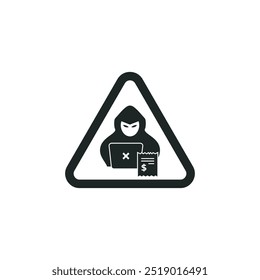 Icono de transacciones fraudulentas aislado sobre fondo blanco