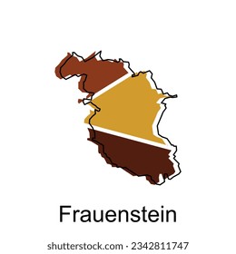 Frauenstein Stadt der Deutschen Karte, Vektorgrafik, Vektorgrafik, Vektorgrafik-Vorlage mit Skizze-Stil einzeln auf weißem Hintergrund