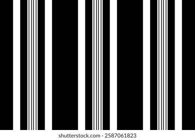 Frawing vector stripe vertical, proud background fabric pattern. Rold texture lines seamless textile in black and white colors palette.