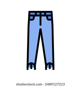 frayed hems jeans diy fashion handmade color icon vector. frayed hems jeans diy fashion handmade sign. isolated symbol illustration