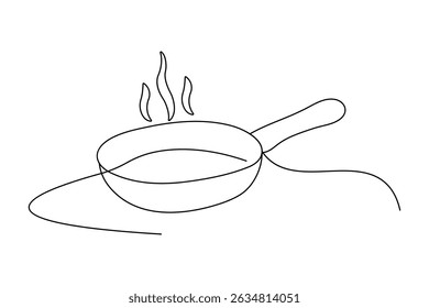 Fraying pan linear minimalist drawing