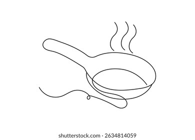 Fraying pan linear minimalist drawing