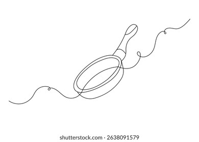 Fraying pan one line drawing minimalist style