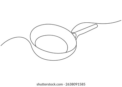 Fraying pan one line drawing minimalist style