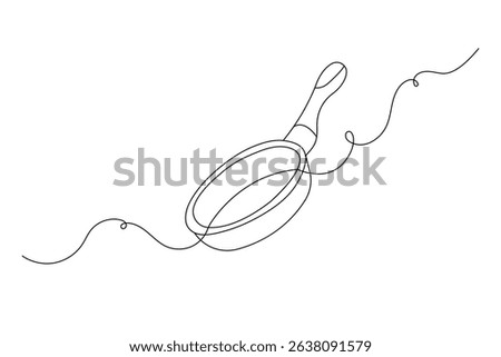 Fraying pan one line drawing minimalist style