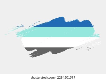Fraysexual Pride Flag painted with brush on white background. LGBT rights concept. Modern pride parades poster. Vector illustration
