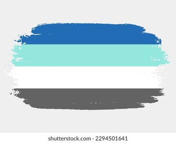 Fraysexual Pride Flag painted with brush on white background. LGBT rights concept. Modern pride parades poster. Vector illustration