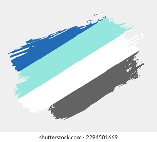 Fraysexual Pride Flag painted with brush on white background. LGBT rights concept. Modern pride parades poster. Vector illustration