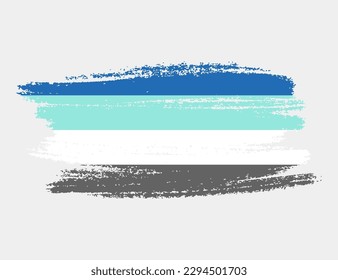 Bandera del Orgullo Fraysexual pintada con pincel sobre fondo blanco. Concepto de derechos LGBT. Afiche de los modernos desfiles del orgullo. Ilustración del vector