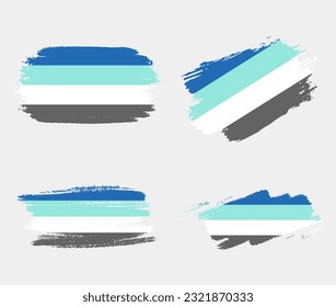 Fraysexual Pride Flag painted with brush on white background. LGBT rights concept. Modern pride parades poster. Vector illustration	
