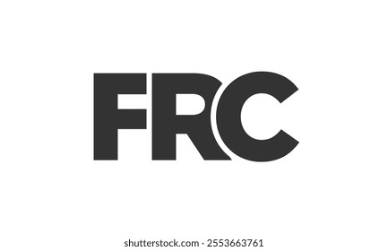 FRC logo design template with strong and modern bold text. Initial based vector logotype featuring simple and minimal typography. Trendy company identity ideal for businesses brand presence.