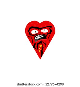 freak heart vector design template 