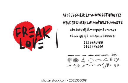 Freak Love is a cool display font that has a street art vibe. This font is suitable for designs such as t-shirts, sportswear, logos, advertisements, clothing, and more. Freak Love is PUA encoded which