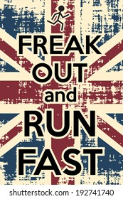 freak out and run fast, illustration in vector format