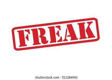 FREAK red Rubber Stamp Vector over a white background.