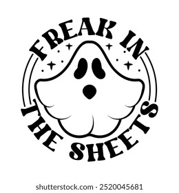 Freak en las hojas, divertida Plantilla de diseño de camiseta de Halloween, diseño de boo de Halloween, diseño de cita de tipografía de Halloween