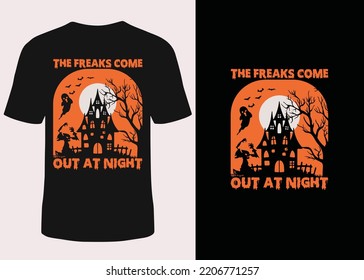 Los frikis salen en el diseño nocturno de camisetas de Halloween