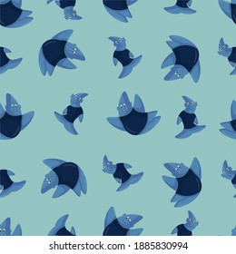 freaks drops pattern in blue shades