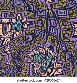 Freaky chaotic ornaments - vector seamless pattern