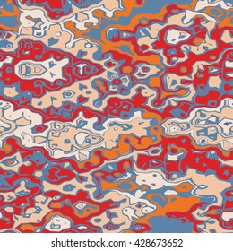 Freaky chaotic ornaments - vector seamless pattern