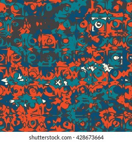 Freaky chaotic ornaments - vector seamless pattern