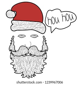 Freaky Santa Claus. Funny New Year's print with jokes.