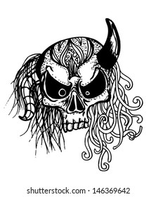 freaky skeleton drawing