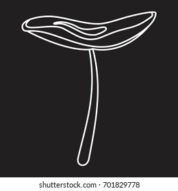 Freckle mushroom outline icon vector illustration for design and web isolated on black background. Mushroom vector object for labels logos and advertising