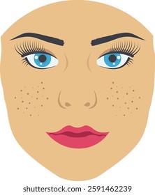 Freckles  illustration with isolated background  