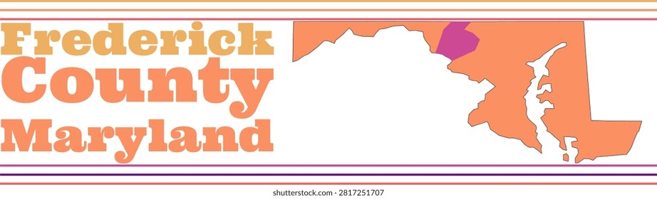 Frederick County Maryland Highlighted on State Map