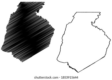 Frederick County, Maryland (U.S. county, United States of America, USA, U.S., US) map vector illustration, scribble sketch Frederick map