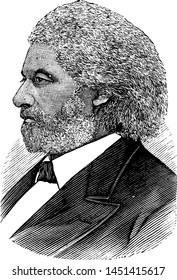 Frederick Douglass, vintage-gravierte Illustration