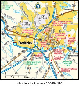 Frederick, Maryland Area Map