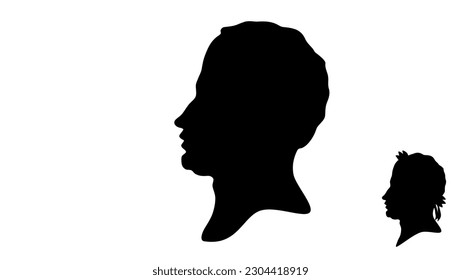 Frederick William III silhouette, high quality vector